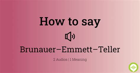brunauer pronunciation|brunauer sound .